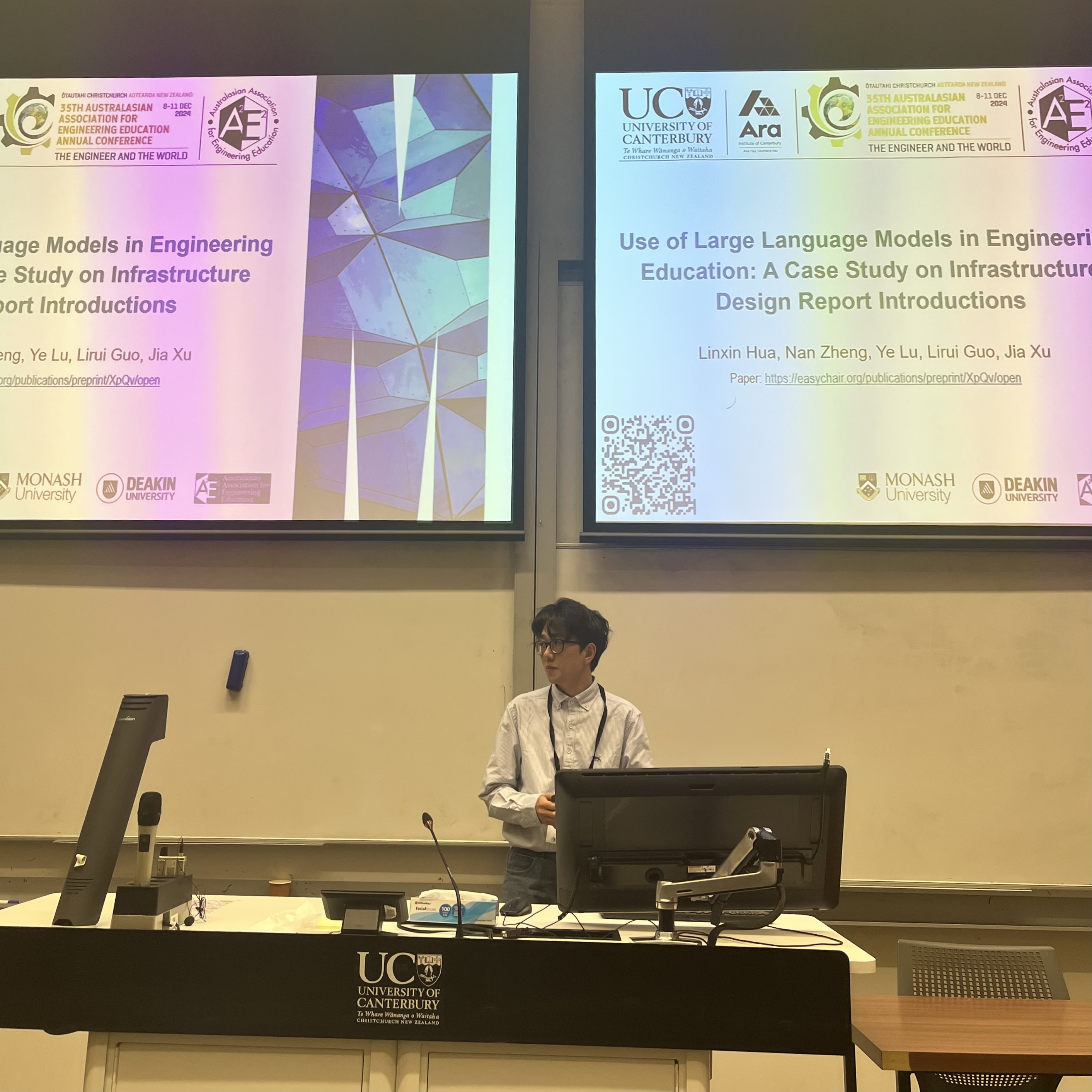 Lirui Guo presenting at the 2024 AAEE Annual Conference